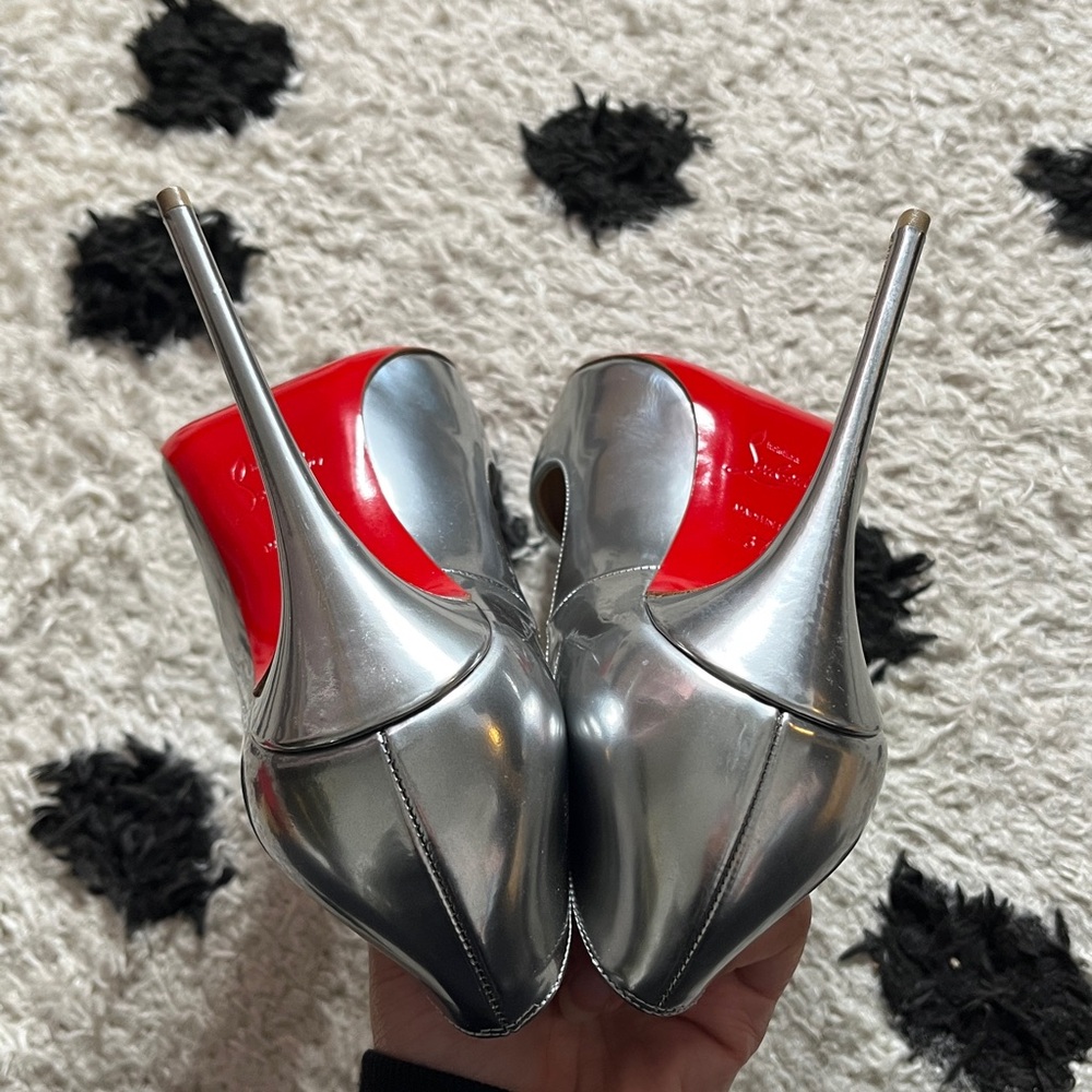 Christian Louboutin size 37.5 so Kate 120 Silver High Heel Pumps - Picture 10 of 16